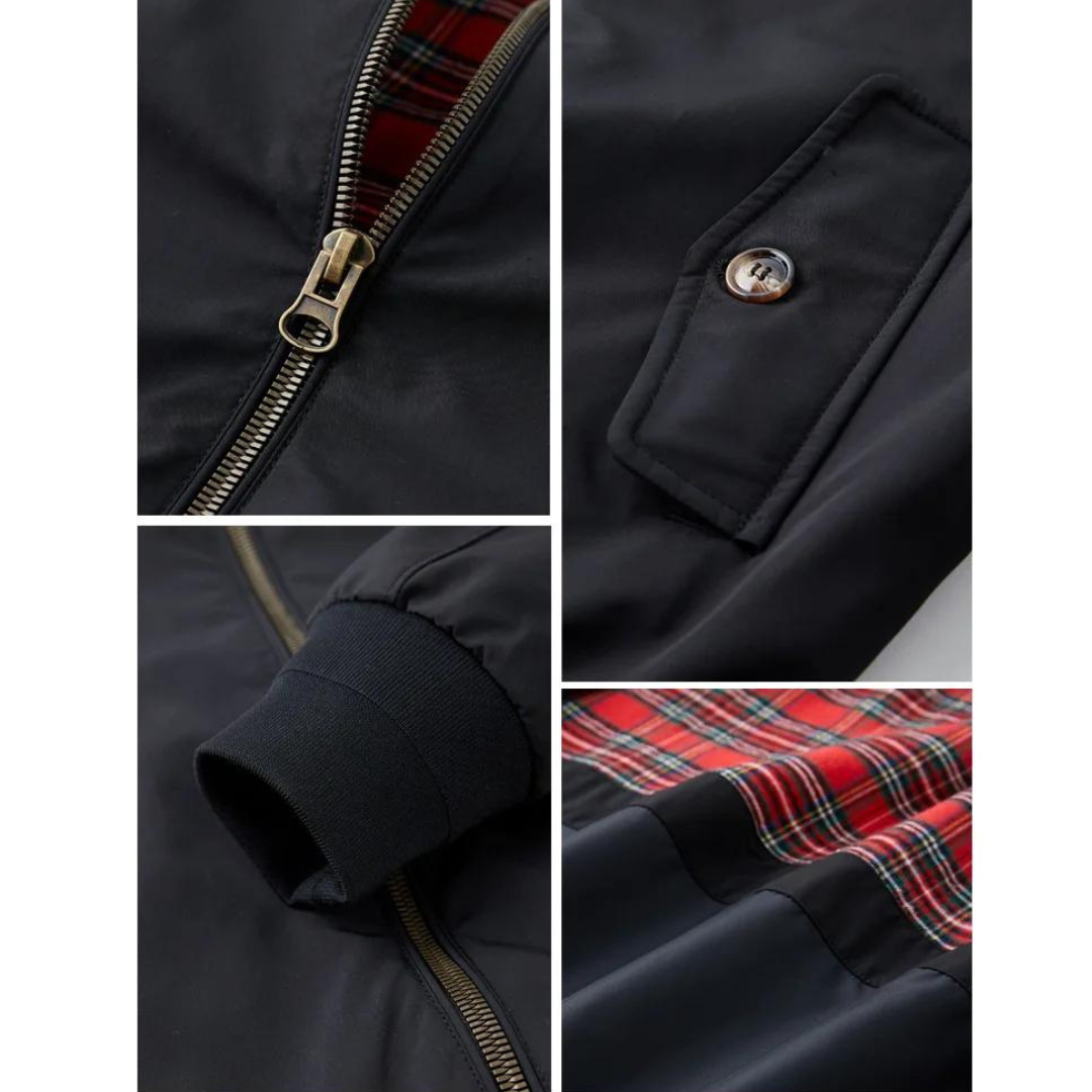 Echoarchiv | Herren Camden Heritage Harrington Jacke - Tartanmuster gefüttert