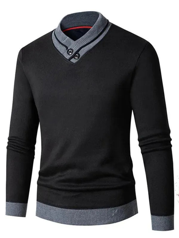 Echoarchiv | Slim Fit V-Ausschnitt Herren Pullover