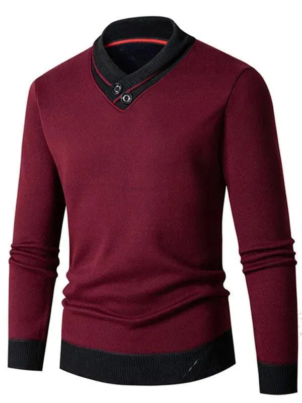 Echoarchiv | Slim Fit V-Ausschnitt Herren Pullover