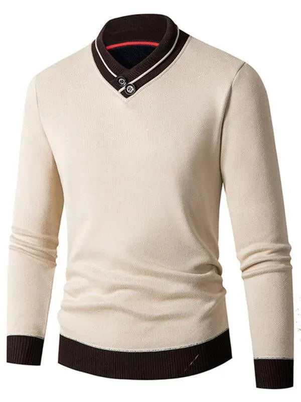 Echoarchiv | Slim Fit V-Ausschnitt Herren Pullover