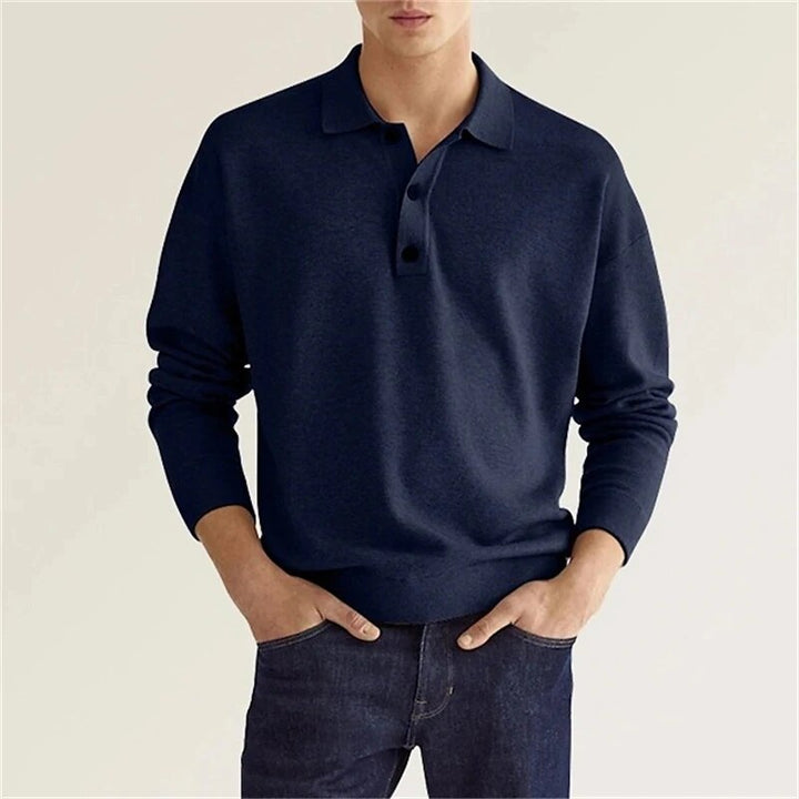 Handgefertigtes Poloshirt mit langen Ärmeln – Cavello