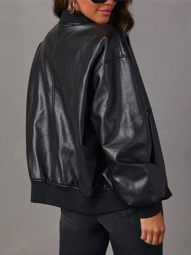 Echoarchiv | Lockere Lederjacke für Damen