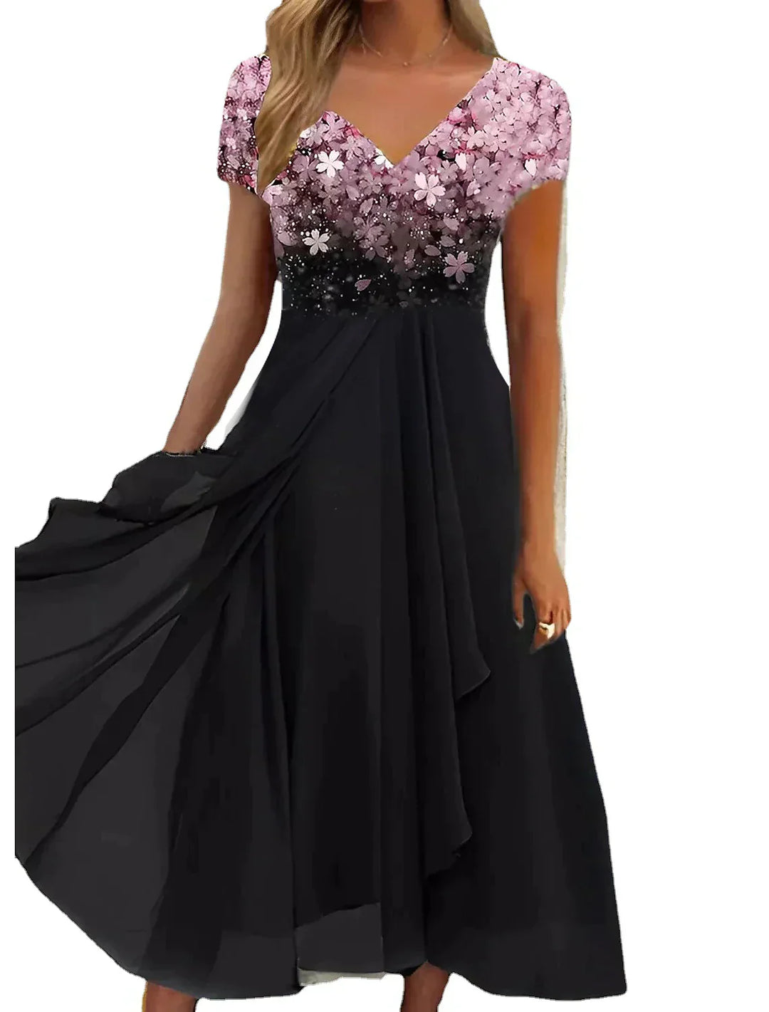 Echoarchiv | Elegantes Midi Kleid mit Blumen-Spitze
