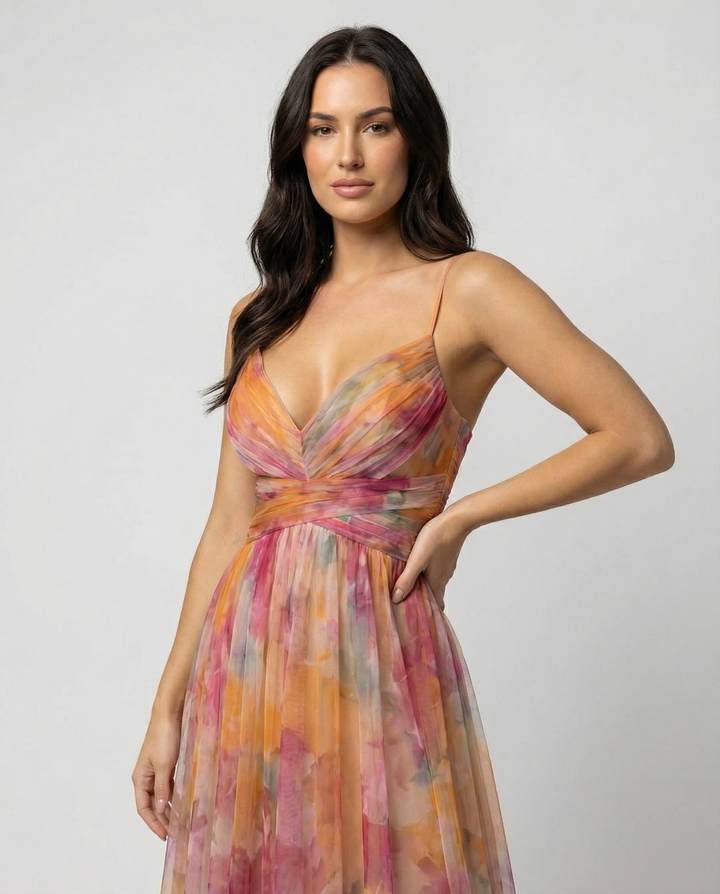 Elegantes Maxikleid im Schönen Blumenmuster für festliche Anlässe – Valéora