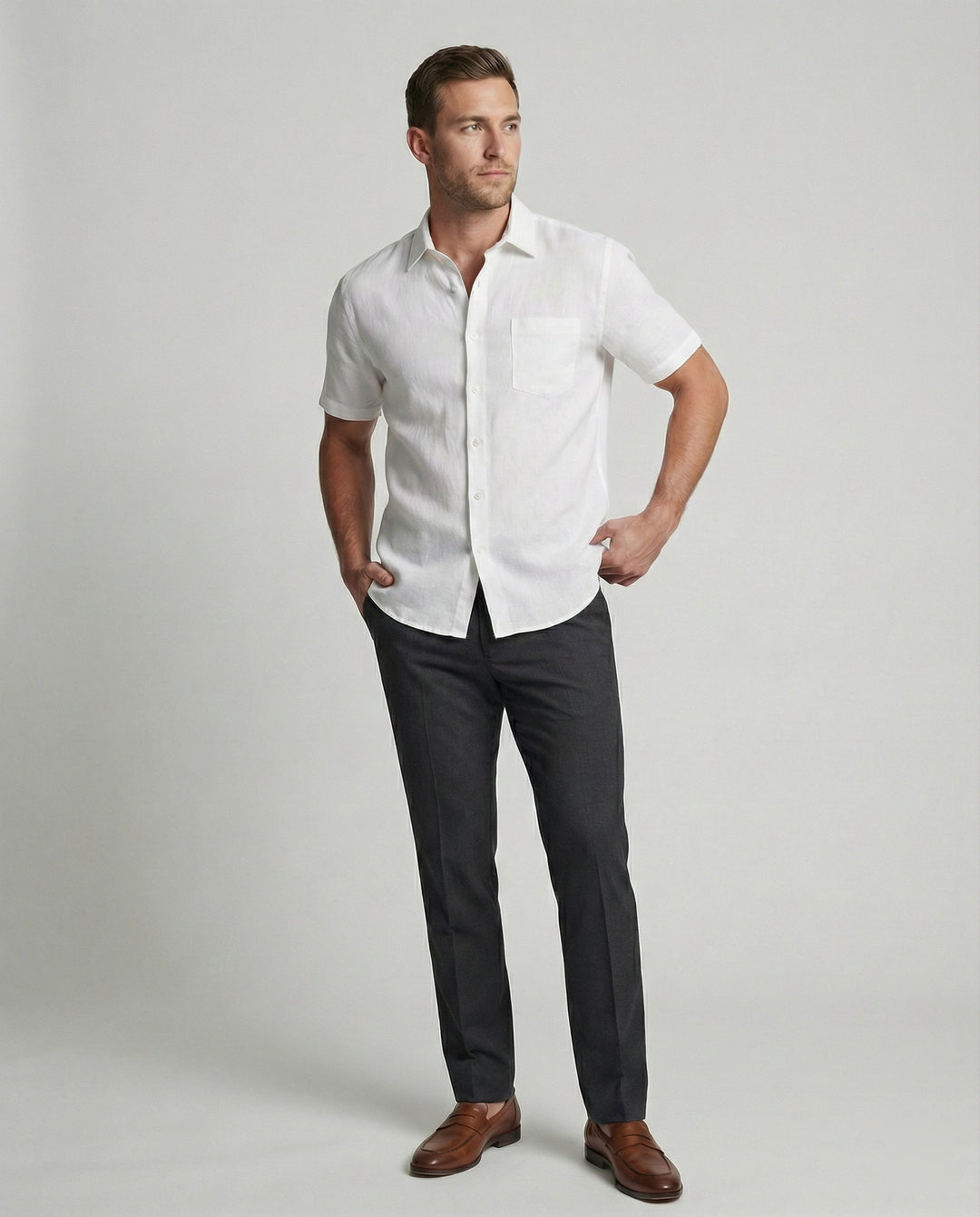 Kurzarm Hawaiihemd Herren Palmenprint – Arvello