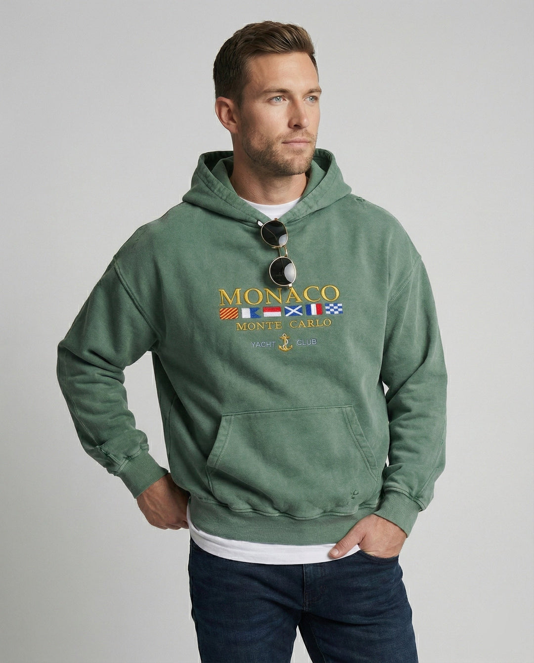 Echoarchiv | Herren Hoodie aus Baumwollmischung mit luxuriösem Monaco-Design für lässige und schicke Anlässe