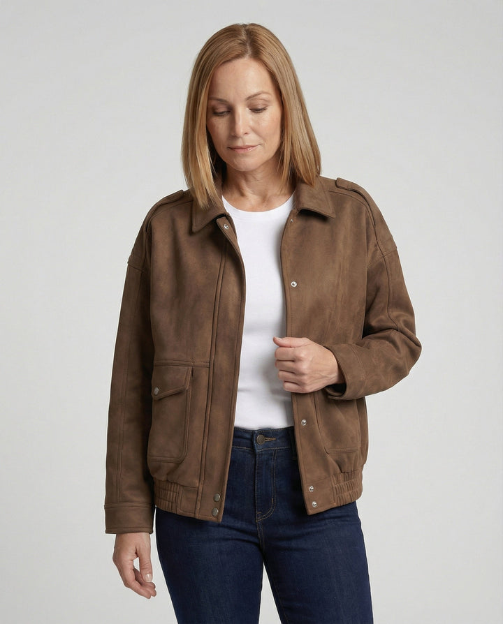 Freizeitkleidung Damen Samtjacke Locker