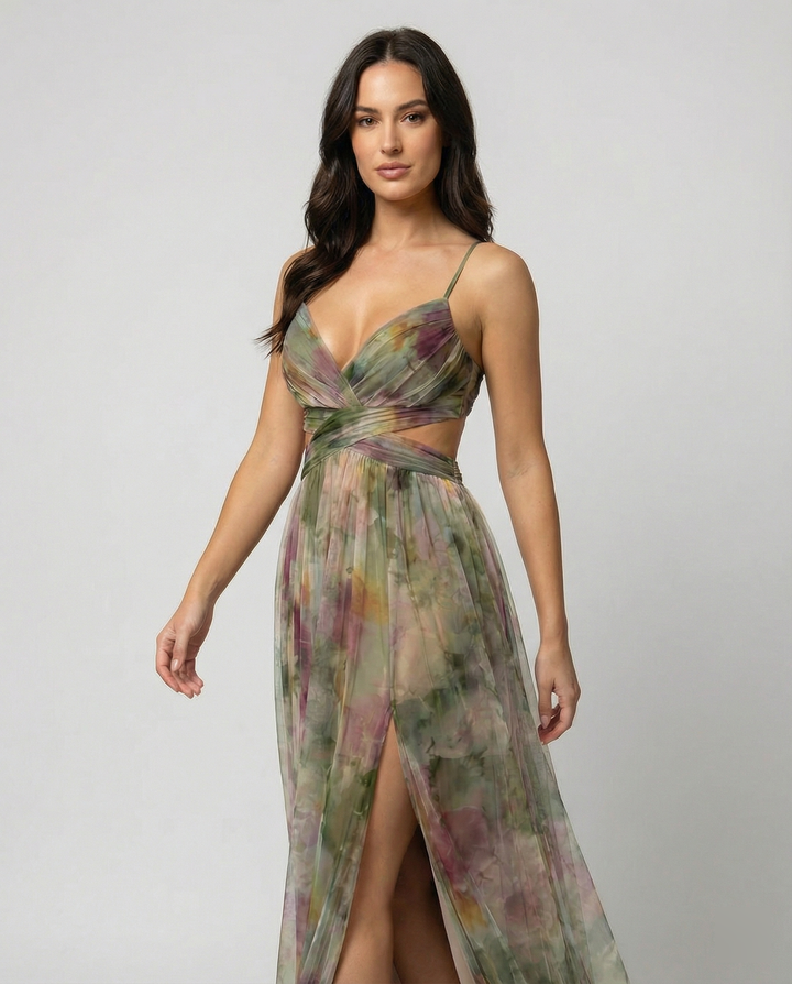 Elegantes Maxikleid im Schönen Blumenmuster für festliche Anlässe – Valéora