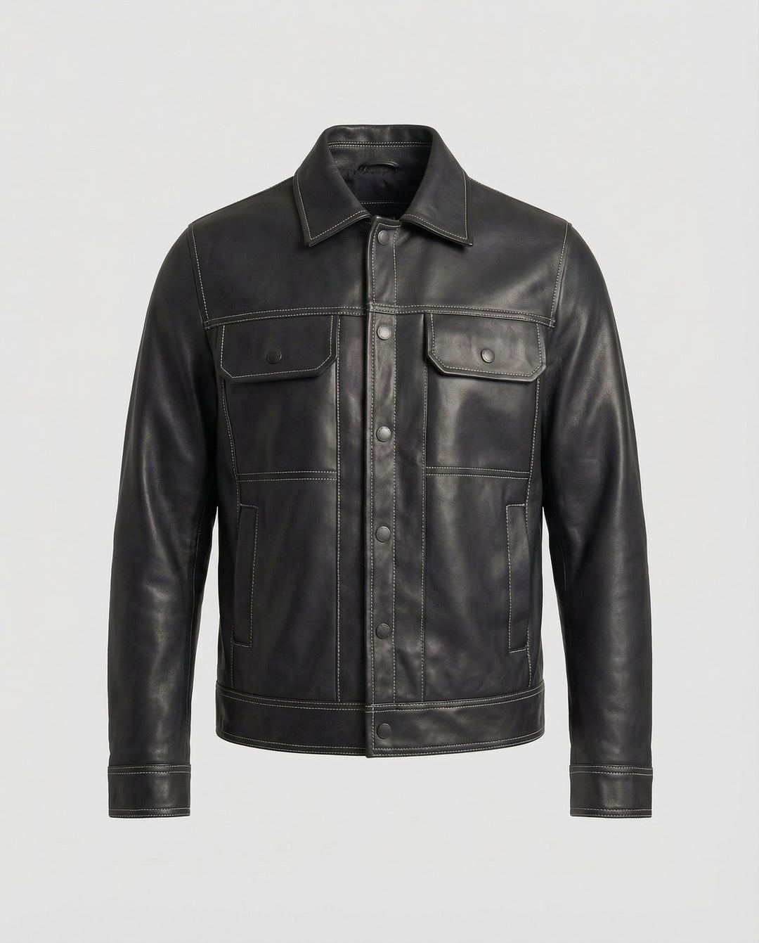 Herren Overshirt Jacke Lederlook