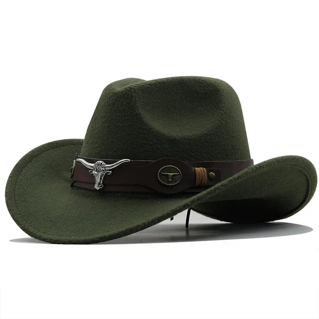 Echoarchiv - Western-Stil Filzhut mit Stier-Schnallenband