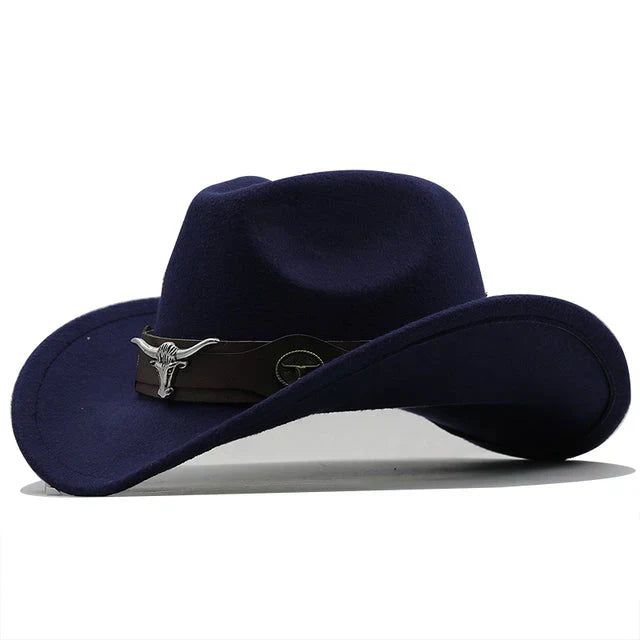 Echoarchiv - Western-Stil Filzhut mit Stier-Schnallenband