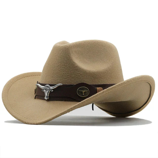 Echoarchiv - Western-Stil Filzhut mit Stier-Schnallenband