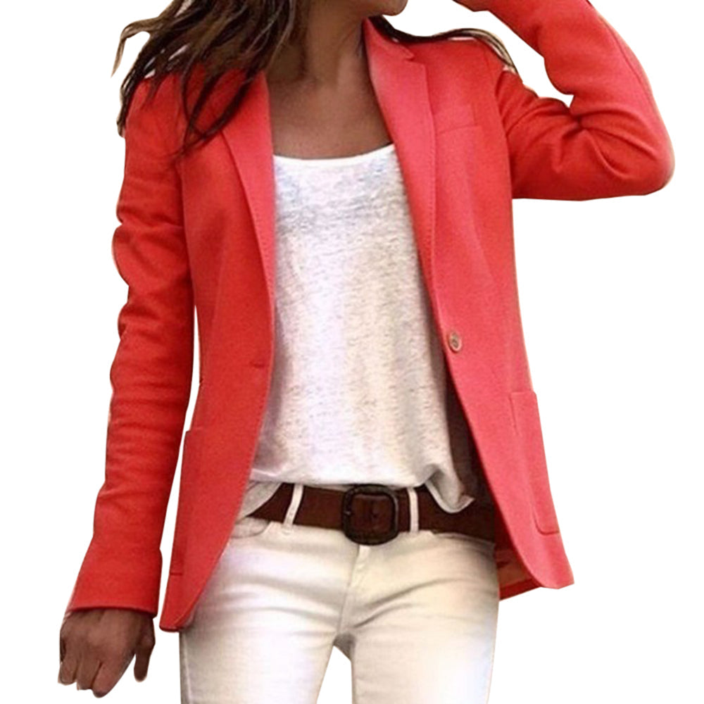 Echoarchiv Damen Blazer mit Revers und Ein-Knopf-Design