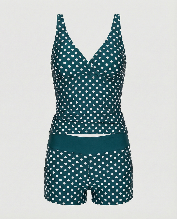 Echoarchiv – Figurschmeichelnder Damen-Tankini, Tankini-Oberteil & Modische Shorts