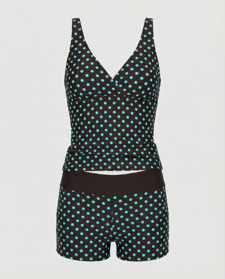 Echoarchiv – Figurschmeichelnder Damen-Tankini, Tankini-Oberteil & Modische Shorts