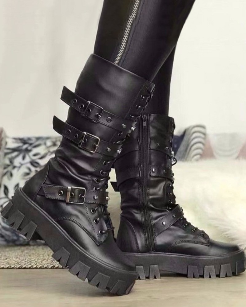 Echoarchiv | Stiefel Mit Reißverschluss Und Schnallen