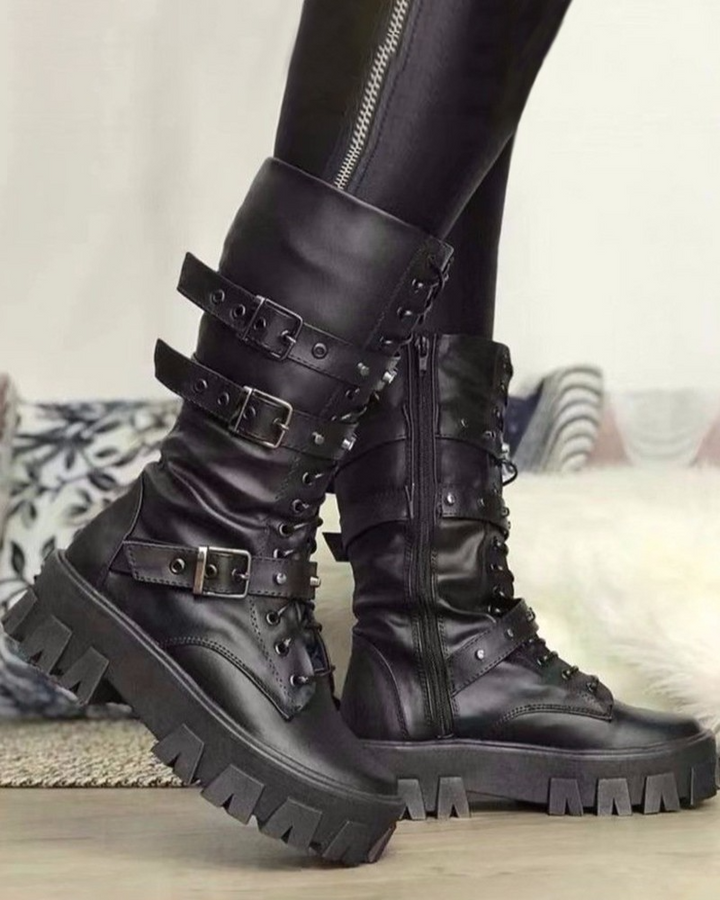 Echoarchiv | Stiefel Mit Reißverschluss Und Schnallen