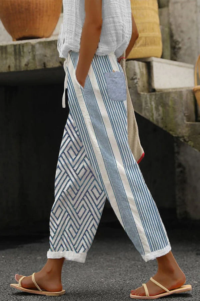 Echoarchiv | Casual Unique Printed Button Pocket Pants