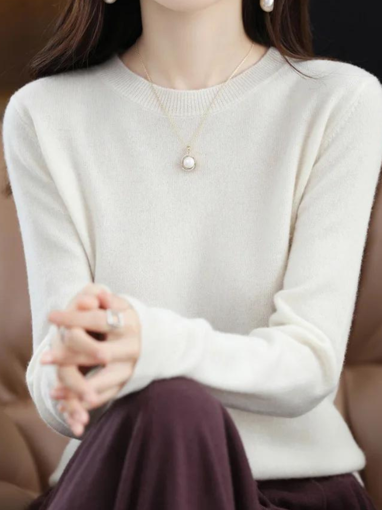 Bequemer Wollpullover mit langen Ärmeln – Mavelle