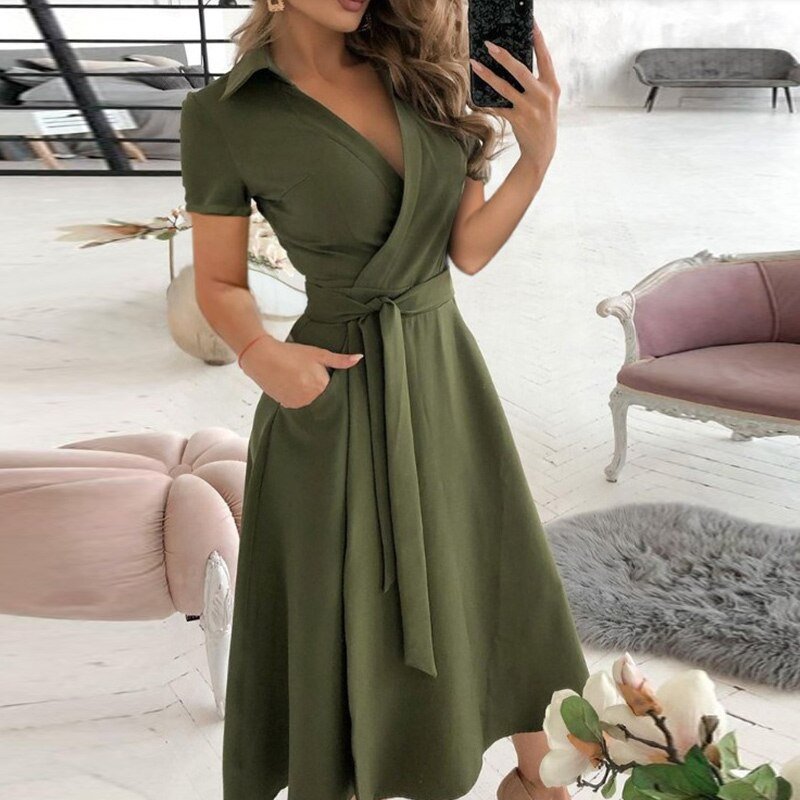 WOLF A-Linien-Kleid zum Binden - FashionWOLF
