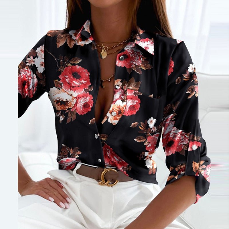 Bluse mit umgeschlagenem Kragen – Élovi