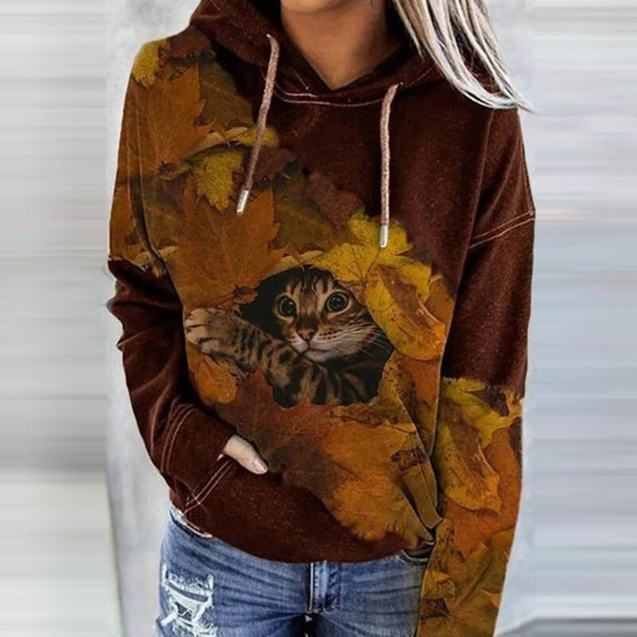 Echoarchiv | Hoodie Relaxed Fit Künstlerischer Druck Weiche Baumwolle Tasche