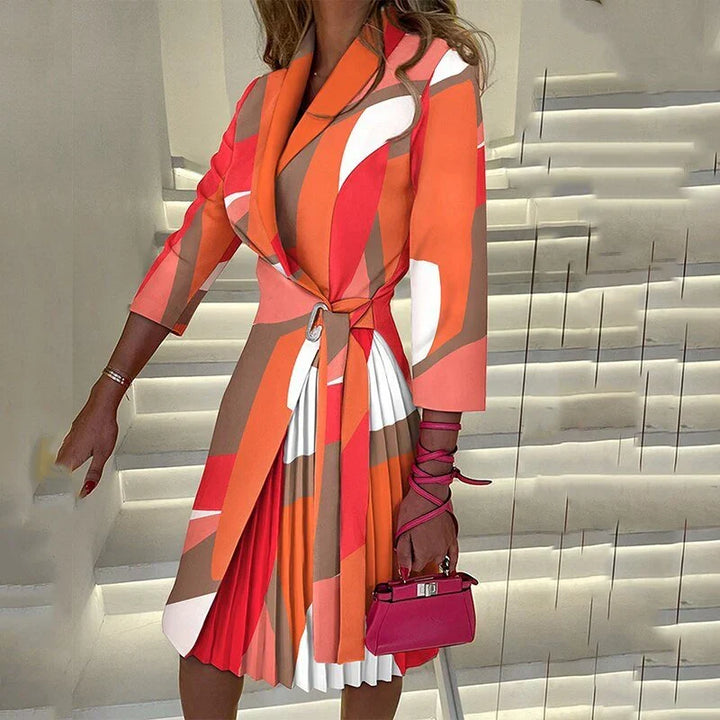 Eleganter gekerbter Kragen Blazer Kleid
