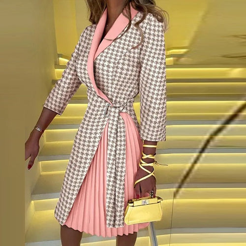 Echoarchiv | Eleganter gekerbter Kragen Blazer Kleid