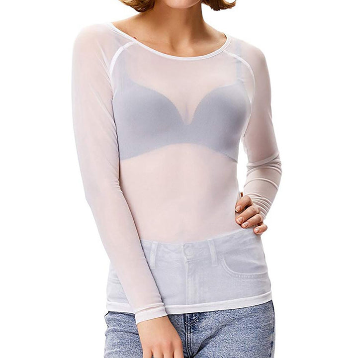 Echoarchiv | Transparentes Mesh Top mit Langen Ärmeln für Damen