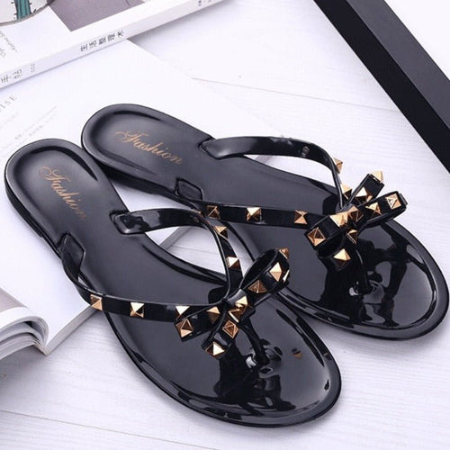 Echoarchiv | Nieten-Schleifenknoten Flip-Flops Sandalen