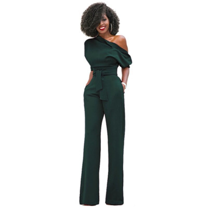 Echoarchiv | Schulterloser, Eleganter Jumpsuit mit Gürtel für Damen