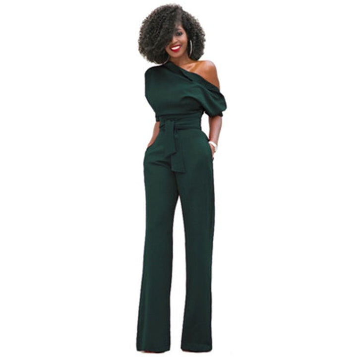 Echoarchiv | Schulterloser, Eleganter Jumpsuit mit Gürtel für Damen