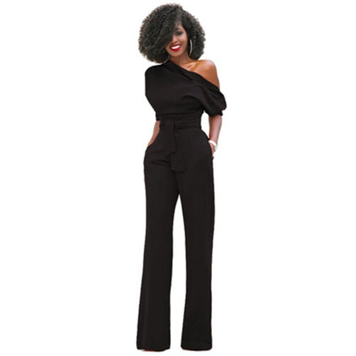 Echoarchiv | Schulterloser, Eleganter Jumpsuit mit Gürtel für Damen