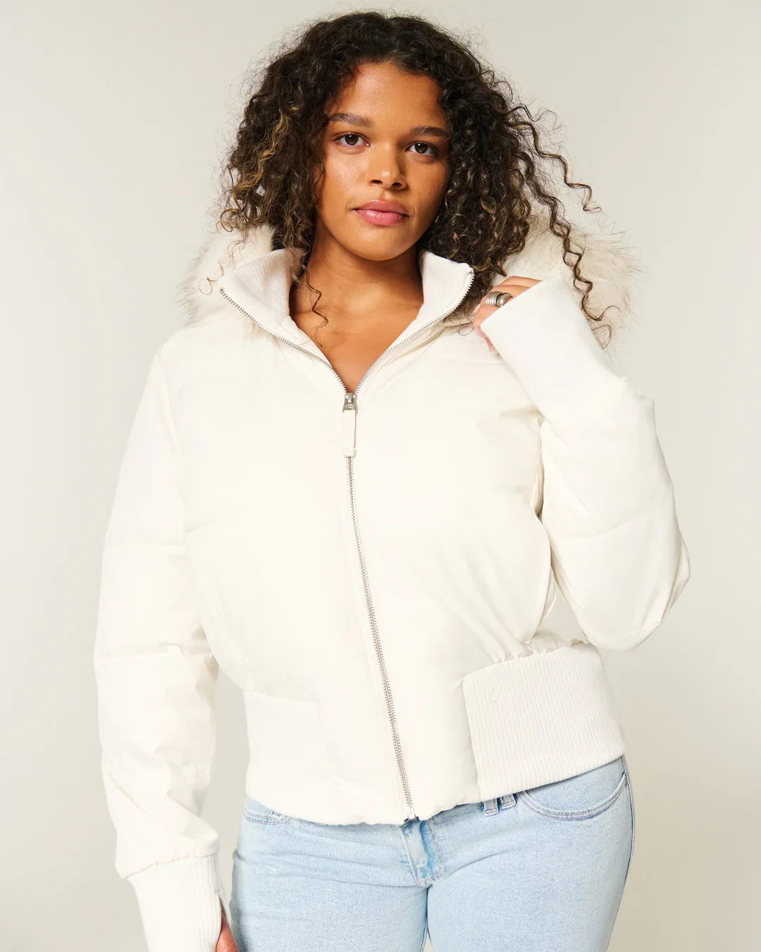 Damen Gesteppt Winterjacke mit Warm & Abnehmbarer Kapuze | Echoarchiv