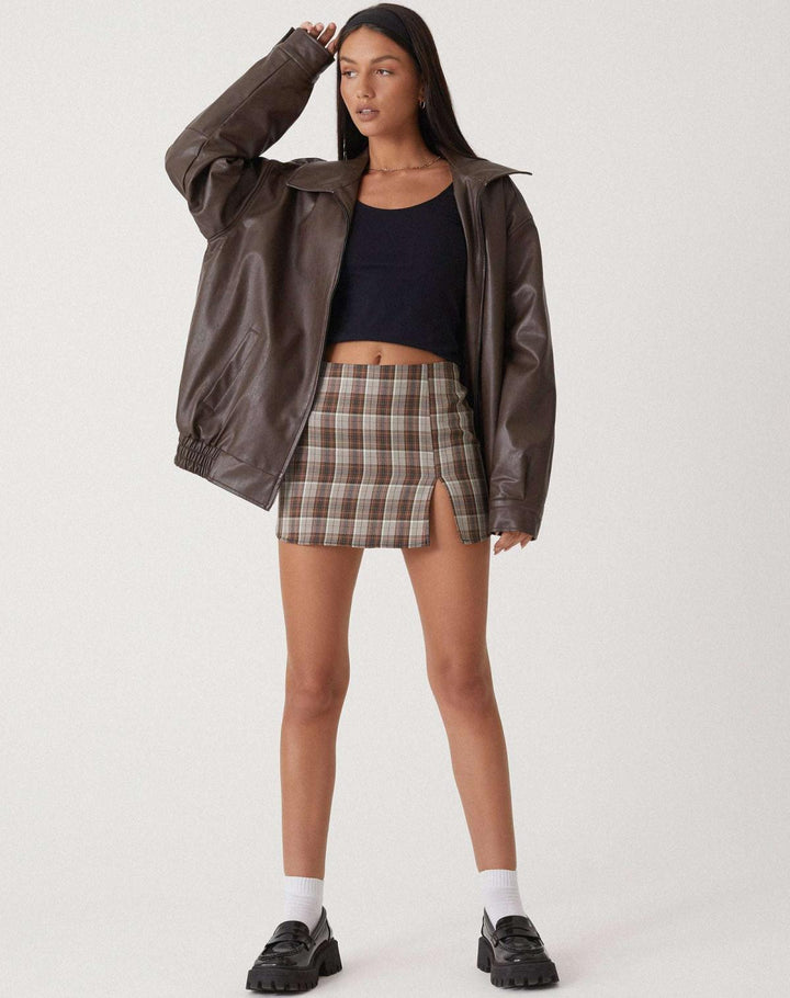 Echoarchiv | Damen-Lederjacke im weiten Schnitt