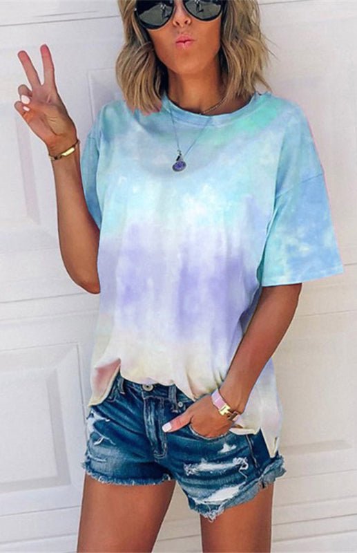 Echoarchiv | Damen Tie Dye Gradient Print Lose T-Shirt für Frauen
