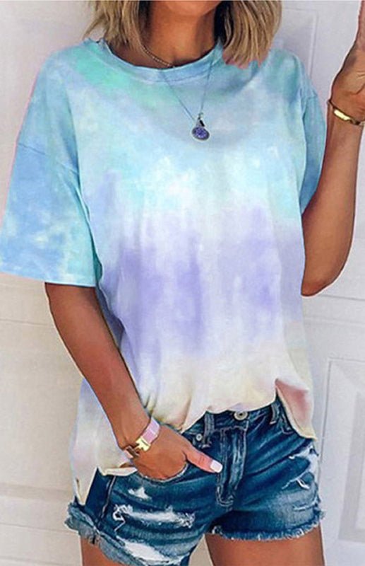 Echoarchiv | Damen Tie Dye Gradient Print Lose T-Shirt für Frauen