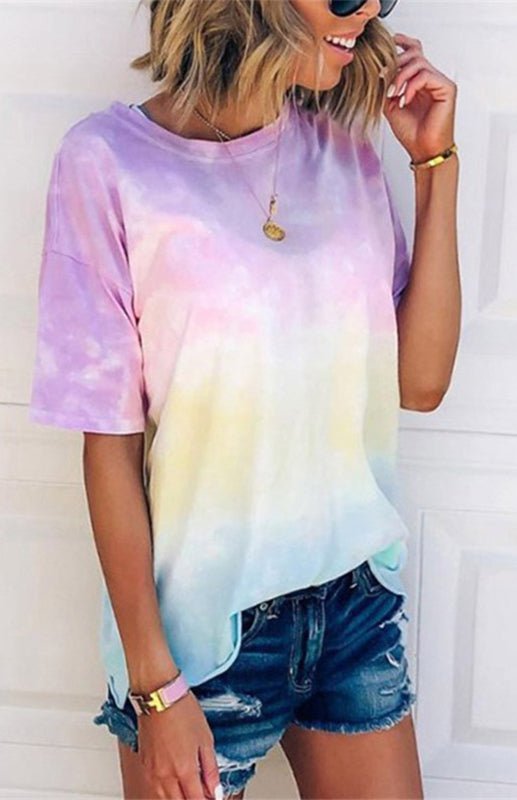 Echoarchiv | Damen Tie Dye Gradient Print Lose T-Shirt für Frauen