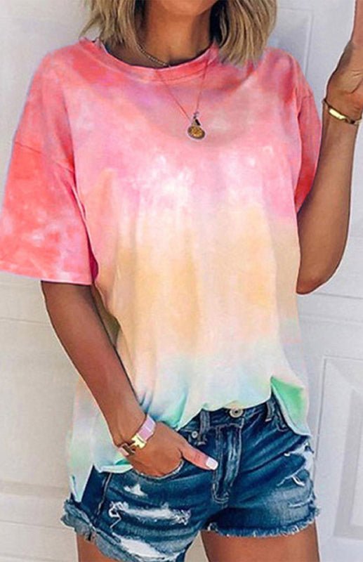 Echoarchiv | Damen Tie Dye Gradient Print Lose T-Shirt für Frauen