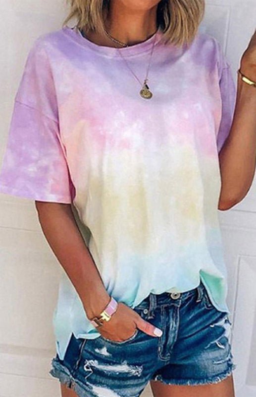 Echoarchiv | Damen Tie Dye Gradient Print Lose T-Shirt für Frauen