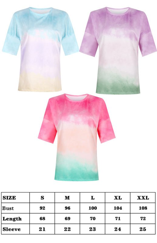 Echoarchiv | Damen Tie Dye Gradient Print Lose T-Shirt für Frauen