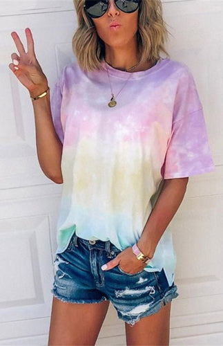 Echoarchiv | Damen Tie Dye Gradient Print Lose T-Shirt für Frauen