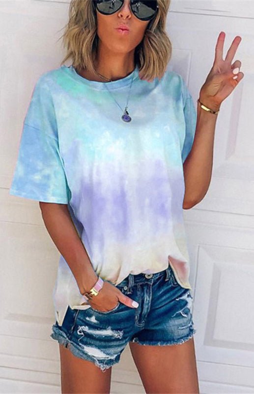Echoarchiv | Damen Tie Dye Gradient Print Lose T-Shirt für Frauen