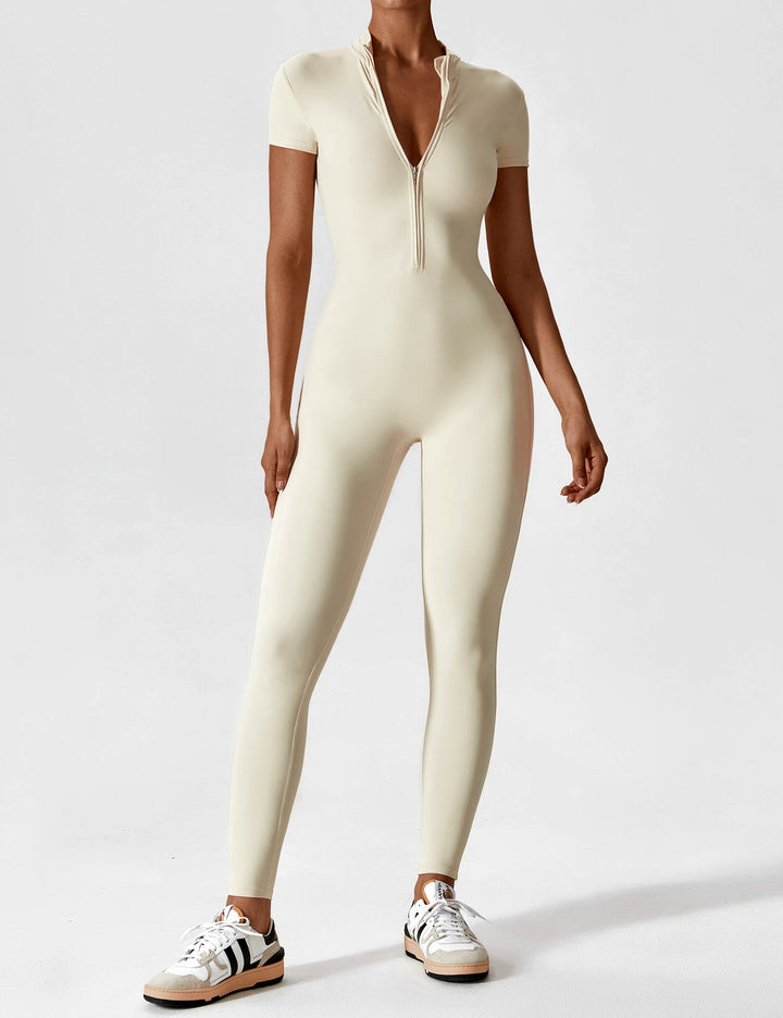 Echoarchiv - Lange Ärmel/Kurze Ärmel Reißverschluss Jumpsuit für Frauen