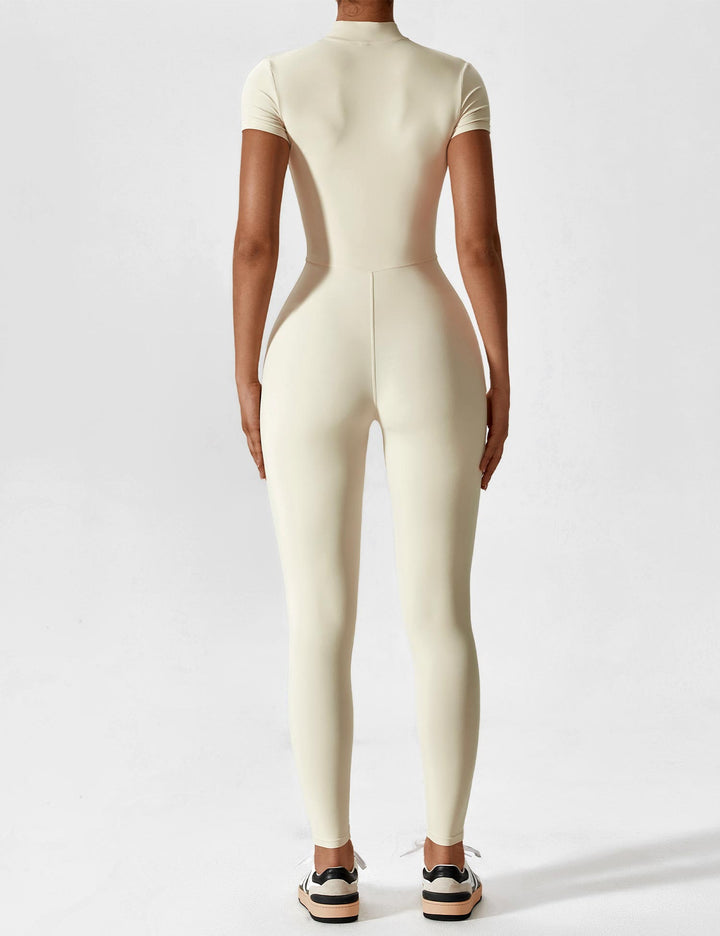 Echoarchiv - Lange Ärmel/Kurze Ärmel Reißverschluss Jumpsuit für Frauen