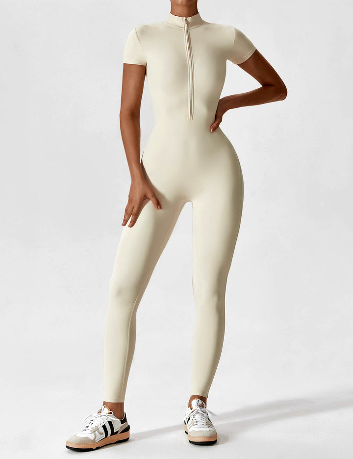 Echoarchiv - Lange Ärmel/Kurze Ärmel Reißverschluss Jumpsuit für Frauen