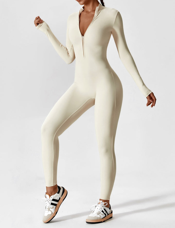 Echoarchiv - Lange Ärmel/Kurze Ärmel Reißverschluss Jumpsuit für Frauen