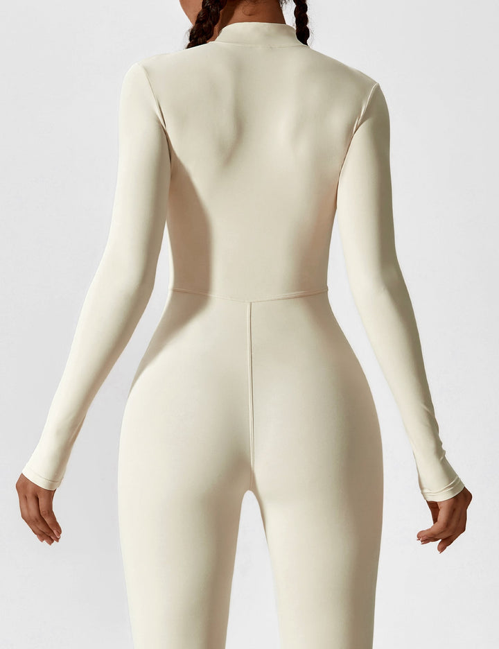 Echoarchiv - Lange Ärmel/Kurze Ärmel Reißverschluss Jumpsuit für Frauen