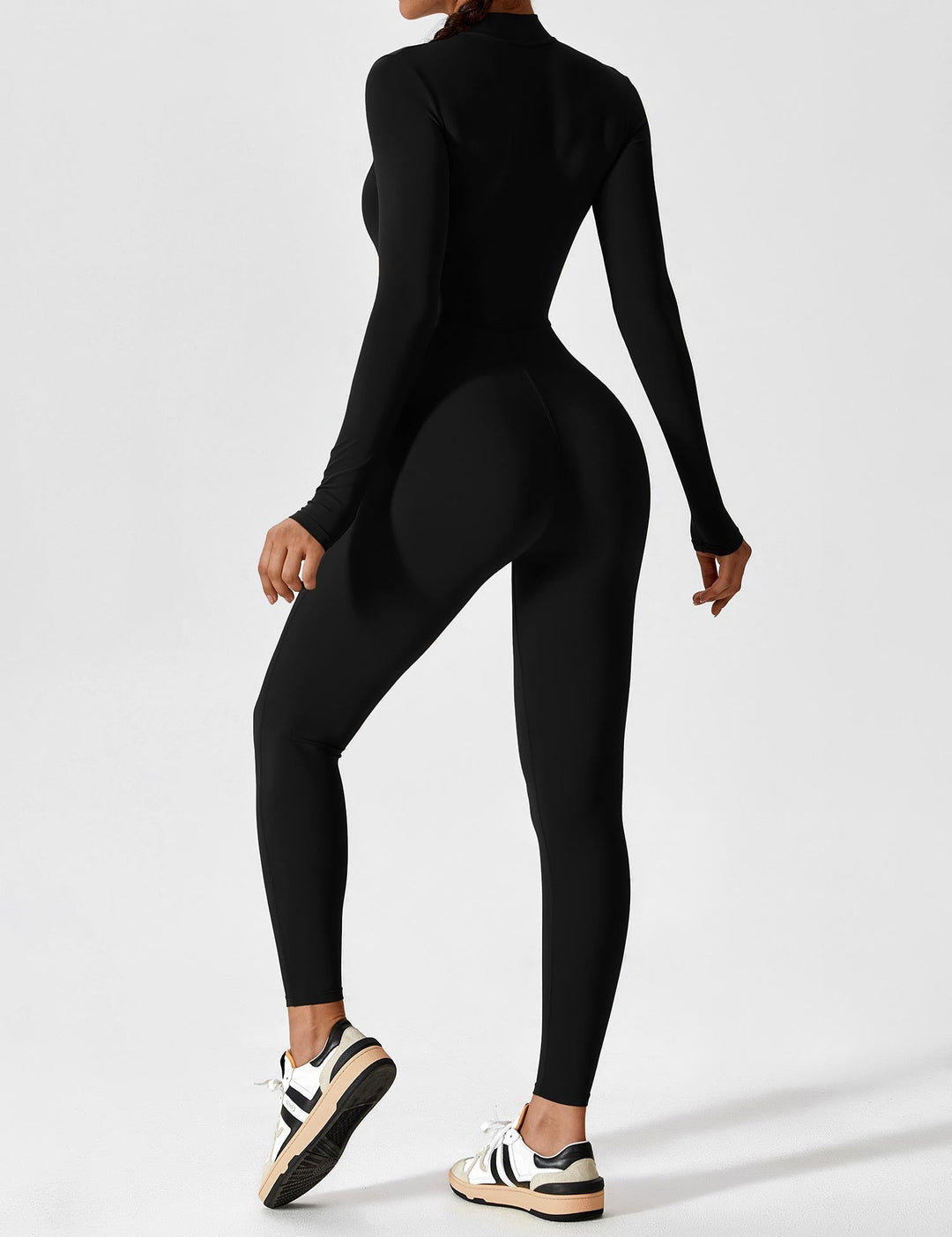 Echoarchiv - Lange Ärmel/Kurze Ärmel Reißverschluss Jumpsuit für Frauen