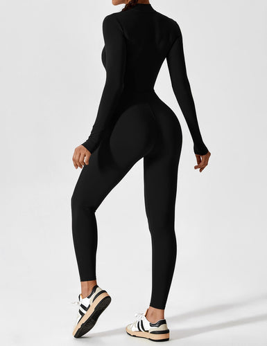 Echoarchiv - Lange Ärmel/Kurze Ärmel Reißverschluss Jumpsuit für Frauen